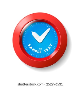 wall clock with white arrow and blue background