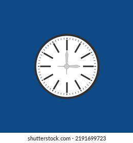 Wall Clock in white and gray color with blue background