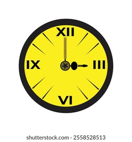 wall clock yellow color vector