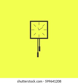 Wall clocks icon flat. Black pictogram on white background. Vector illustration symbol and bonus button