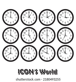 Wall clocks set on white background. Vector illustrationeps10.