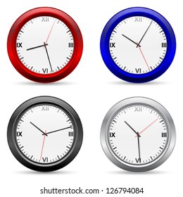 Wall clocks vector set.