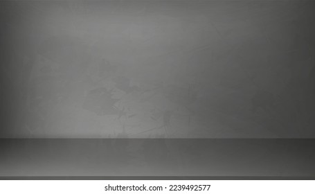 Wall concrete,Display Grey Cement texture background,Empty exposed concrete table and wall,Vector 3D studio Backdrop of Gray cement rough surface pattern,Interior backdrop for product display
