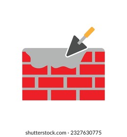 Wall construction icon clipart design template isolated