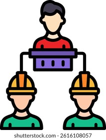 Wall Construction Line Filled Vector Icon Design