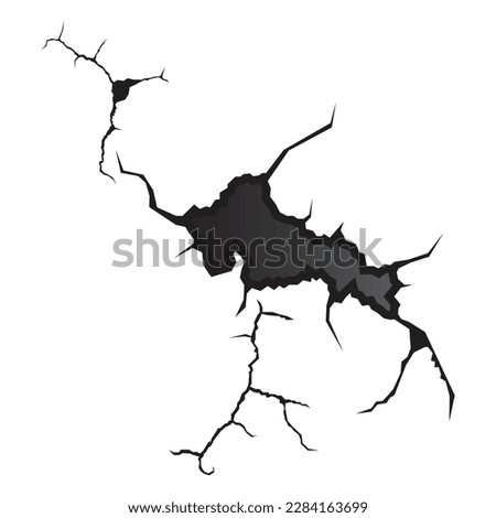 Wall crack illustration vector sign