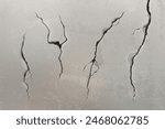 Wall crack texture. Broken ground effect vector. Earthquake on cement floor isolated realistic 3d. Black fracture line or drought land erosion illustration. Old asphalt scratch graphic design
