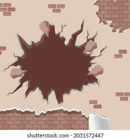 pared agrietada con pintura destruida