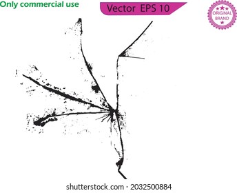 Wall cracks. Broken glass, bullet design element.  Fracture surface ground, cleft broken collapse illustration. Rift on surface set on the checkered background. Crack on the wall or on the ice vector