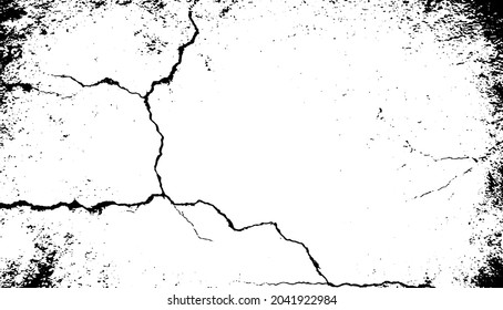 Wall cracks. Grunge urban graphice. Dust overlay distress grained texture. Abstract vector illustration