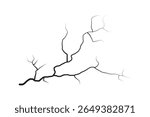 Wall cracks vector collection.  Ground cracks isolated on a white background. Earthquake and wall cracks, hole effect, crash, craquelure and damaged wall texture silhouette. Vector illustration.