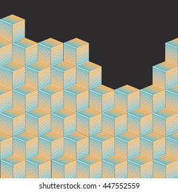Wall of cubic shapes 
