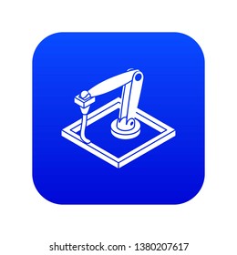 Wall d printering icon blue vector isolated on white background