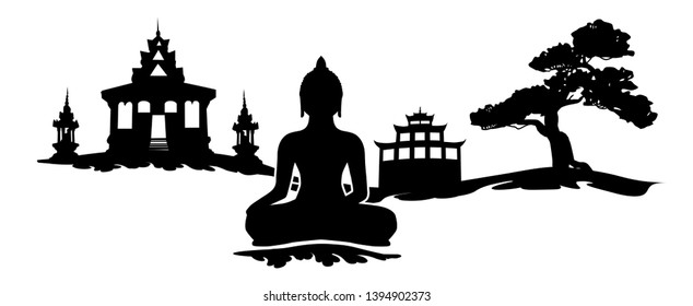 wall decal buddha buddhism tatoo wall sticker