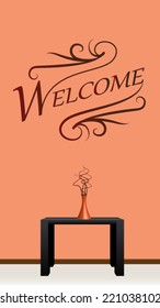 Wall decal design, with text message, 