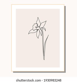 Konzept der Wanddekoration. affodil. Gemütliches Interieur. Vektorgrafik im Grafikstil.