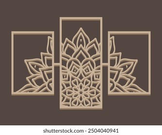 Wall decor mandala panel laser cut design