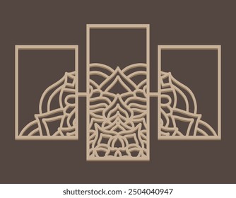 Wall decor mandala panel laser cut design