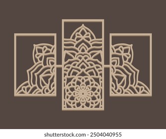 Wall decor mandala panel laser cut design