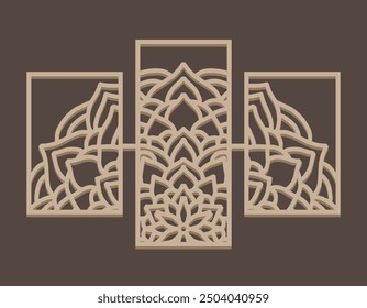 Wall decor mandala panel laser cut design