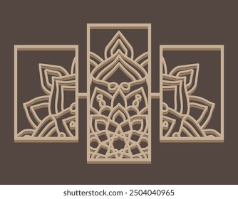 Wall decor mandala panel laser cut design