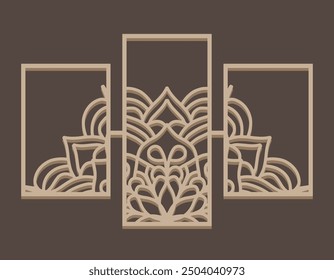 Wall decor mandala panel laser cut design
