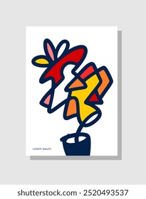 Decoração de parede arte abstrata forma e linha