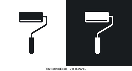 Wall Decorating Tool Icon Set. House painting roller vector symbol. Decor roller sign.