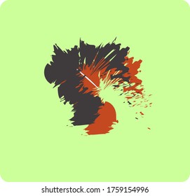 Wall decoration with black and red pattern