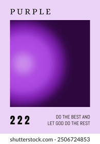 Wall decoration, poster, wallpaper, vector, background, with gradient purple color aura circle with words