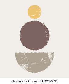 Wall decoration. Simple forms. The composition is in a flat style. A poster with a minimal geometric design.