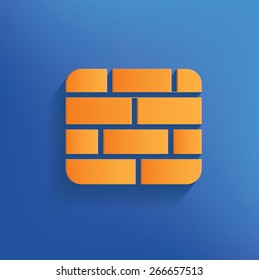 Wall design on blue background,clean vector