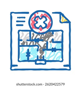 wall dismantling plan interior design doodle icon sketch vector. wall dismantling plan interior design sign. isolated symbol illustration