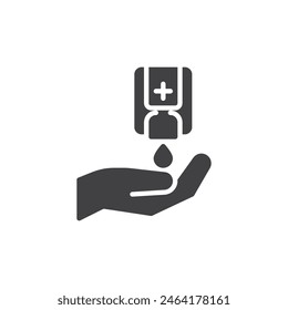 Wall dispenser antiseptic vector icon. filled flat sign for mobile concept and web design. Hand sanitizer dispenser glyph icon. Symbol, logo illustration. Vector graphics