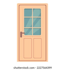 Wall door icon cartoon vector. Home exterior. Wood entrance