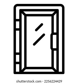 Vector de contorno de icono de puerta de pared. En casa. Bloqueo de Office
