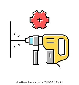 vector de icono de color de perforación de pared. señal de perforación de pared. ilustración de símbolo aislado