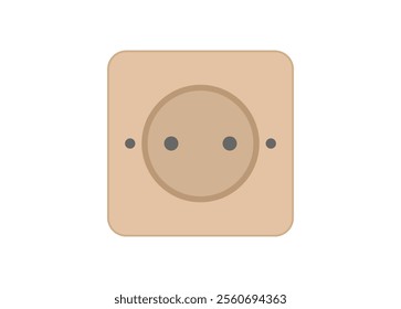 Wall electric socket. Type C. Simple flat illustration