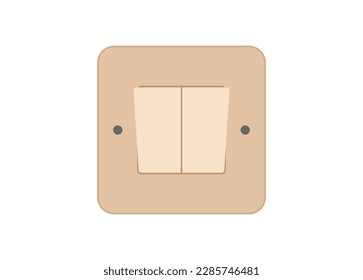 Wall electric switch button. Simple flat illustration