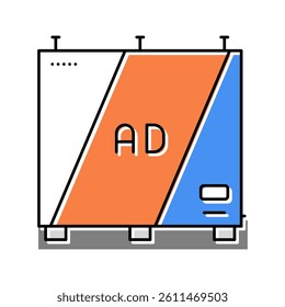 wall exhibition color icon vector. wall exhibition sign. isolated symbol illustration