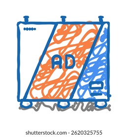 wall exhibition doodle icon sketch vector. wall exhibition sign. isolated symbol illustration