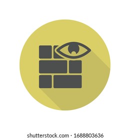 Schattensymbol für Wand und Auge. Einfache Bildyph, flache Vektorillustration von Web-Icons für i und ux, Website oder mobile Applikationen