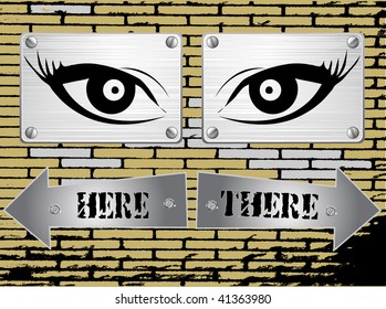 "Wall eyes" signpost