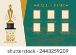 Wall of Fame: An awesome red and golden background for award ceremony  