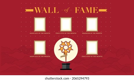 Wall Of Fame: A Awesome Red And Golden Background For Award Ceremony  