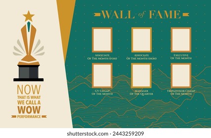 Wall of Fame: An awesome red and golden background for award ceremony  