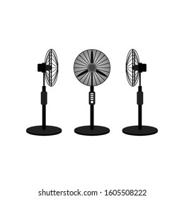 wall fan, electric wall fan, electric fan front view & side view