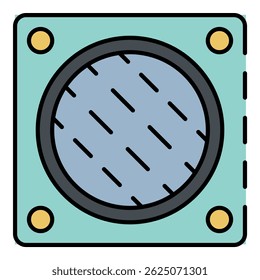 Wall fan hole icon. Outline wall fan hole vector icon color flat isolated on white