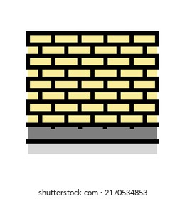 wall fence color icon vector. wall fence sign. isolated symbol illustration