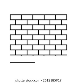 wall fence line icon vector. wall fence sign. isolated contour symbol black illustration